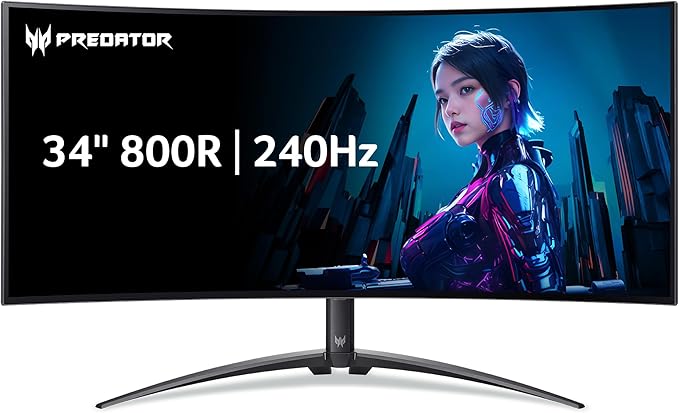 Acer Predator X34 | 34" UWQHD 3440 x 2440 OLED 800R Curved Gaming Monitor