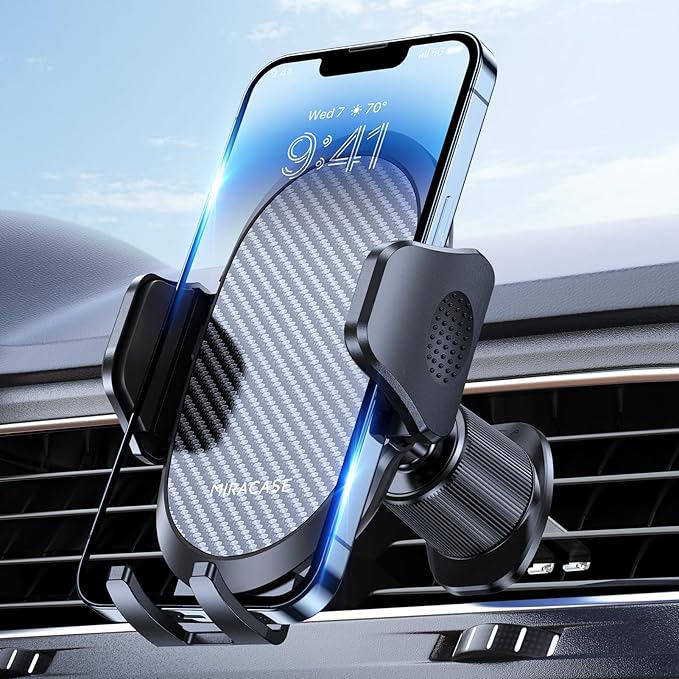 Miracase Phone Holders for Your Car with Newest Metal Hook Clip, Air Vent Cell Phone Car Mount,