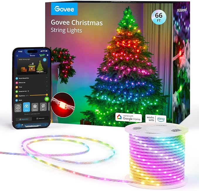 Smart RGBIC Christmas String Lights App-Controlled,